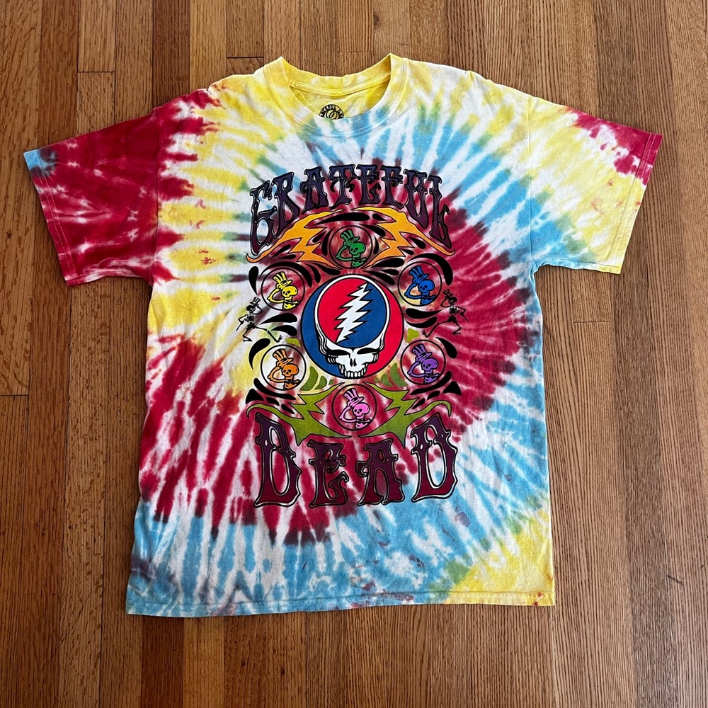 Grateful Dead Skull Logo T Shirt Size Large Tie Dye